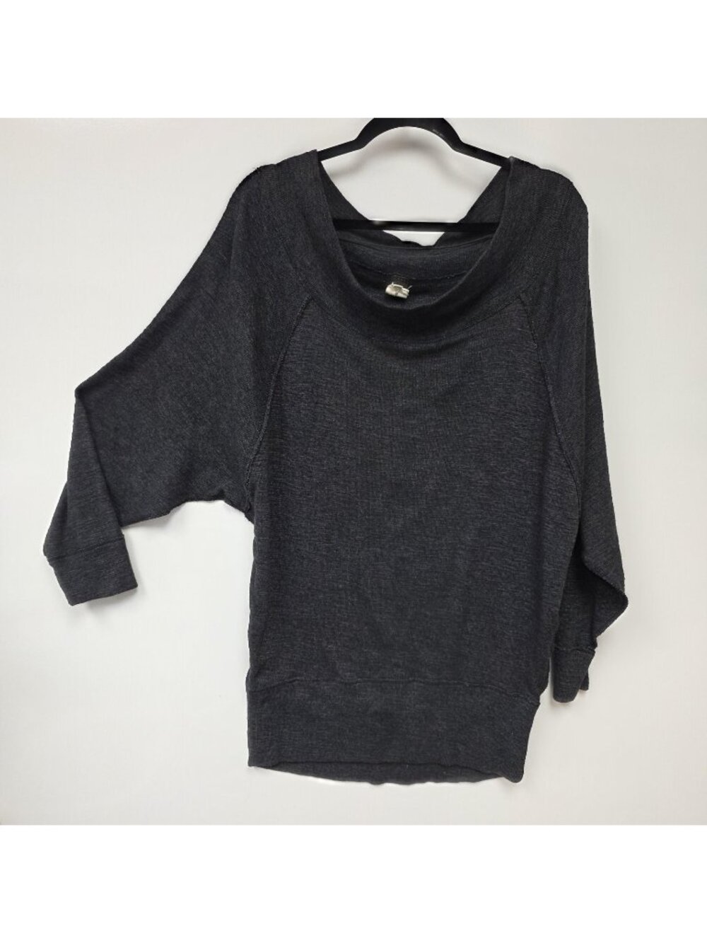We The Free Sweater Tunic Womens Large Gray Boat Neck Dolman Lightweight Knit